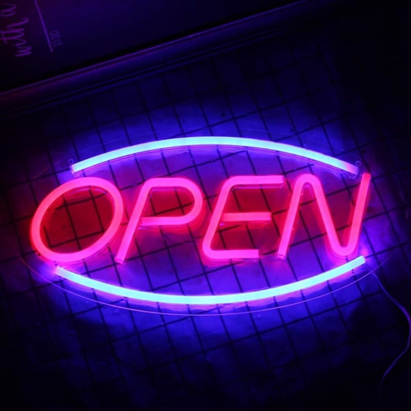 Neon öppen skylt för butik Två ljuslägen Blinkar stadigt