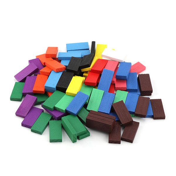 Pedagogisk leksak för barn, odla kreativitet och fantasi hos dina små, set med dominobrickor i trä som förbättrar inlärning och lek,