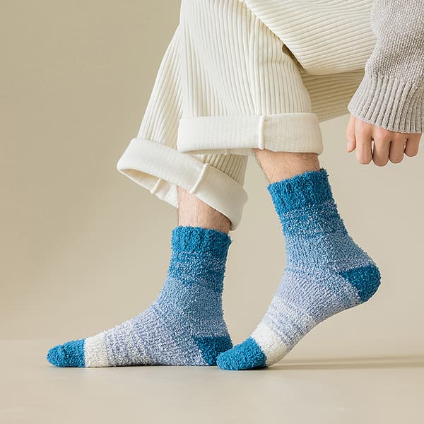 5 par korallfleece-sokker for menn