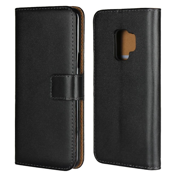 Samsung S9 Plus - Plånboksfodral I Äkta Läder - Välj Färg! Black Svart