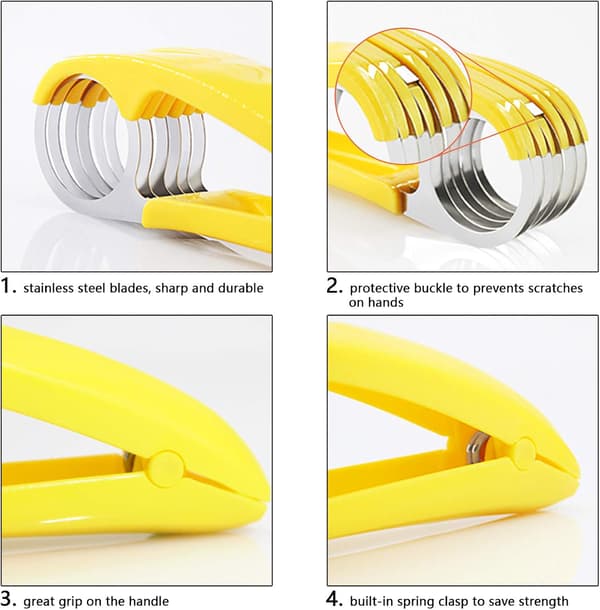 Bananaskjærer, fruktskreller og grønnsaksskreller i rustfritt stål