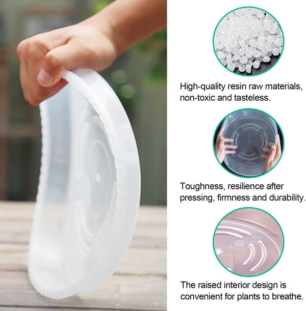 6 st Blomkrukfat, Plastfat för Växter, 25 Olika Storlekar