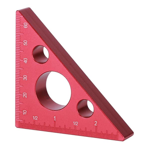 2 tommer/6 cm rettvinklet trekant høyde linjal aluminiumslegering trebearbeiding måleverktøy