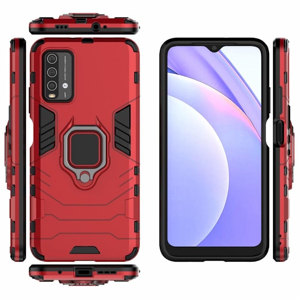 Xiaomi Redmi 9T - Hybrid Ring Skal - Röd Red Röd