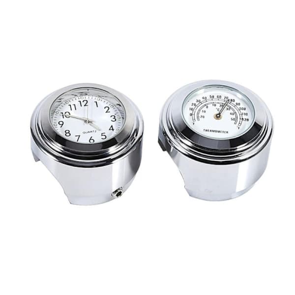 7/8\" 1\" Motorcykelstyrbeslag Ur & Termometer Temp Hvid??