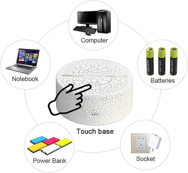 Børns natlyslegetøj til drenge, 3D Slide Touch Control Dynamisk farve