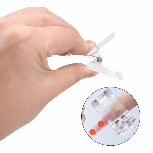 10 st Transparenta nagelklämmor Nail Art Tools, Clear Polygel