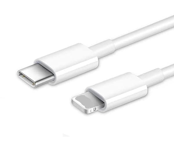 iPhone 13, 12, Lightning til USB C, kabel, hurtiglading, hvit
