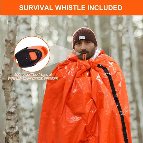 4st Utomhus Emergency Vattentät Thermal Sovsäck Camping Survival Bivvy Sack Orange