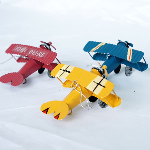 Vintage flygplansdekor Mini Liten Modellflygplan Metall Hängande Flygplan