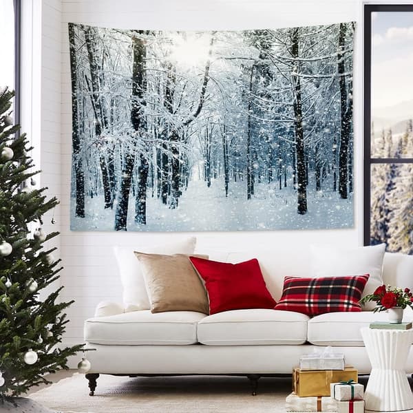 1 st 150 x 130 cm (Skog under snön) Väggbonad Rumsdekor