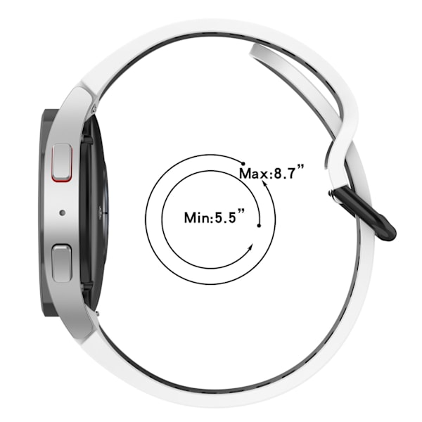 Klockarmband silikon Samsung Galaxy Watch 3 41 mm/4/4 Classic/5/5 Pro Mörkgrå