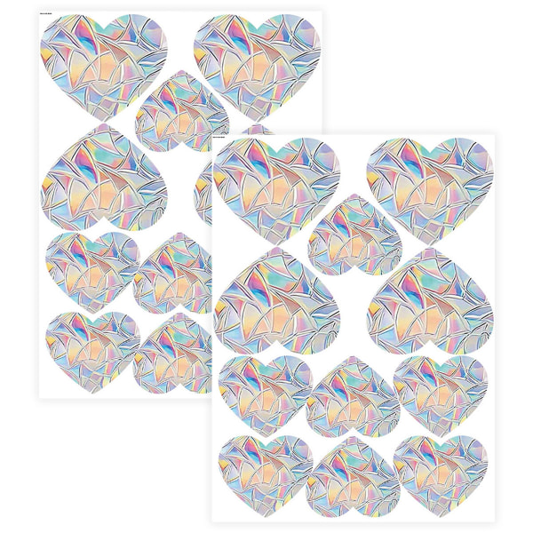 Älskar hjärtformade regnbågsprisma elektrostatiska glasklistermärken