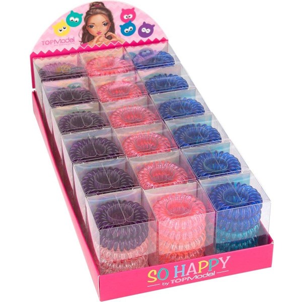 15-Pack TOPModel Spiral Hårsnoddar Hårband multifärg