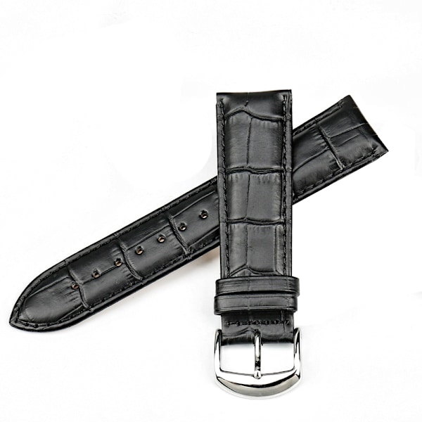 Bekvämt Klockarmband (Vintage-Design) i PU-Läder Vit 20mm