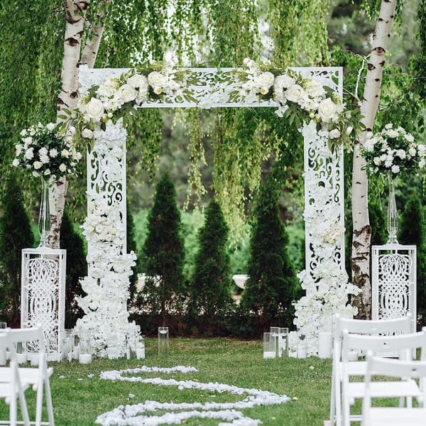 65 cm bryllupsbue blomster, hvid