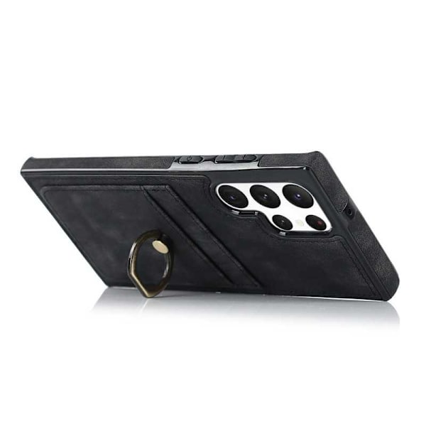 Samsung S22 Ultra Mobilskal med Korthållare Retro V4 Svart
