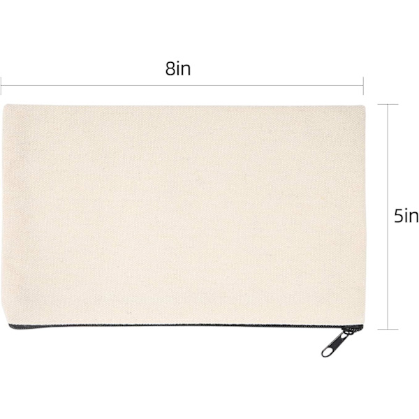 10-pack DIY tomma canvasväskor, tomma pennfodral, beige canvas för smink