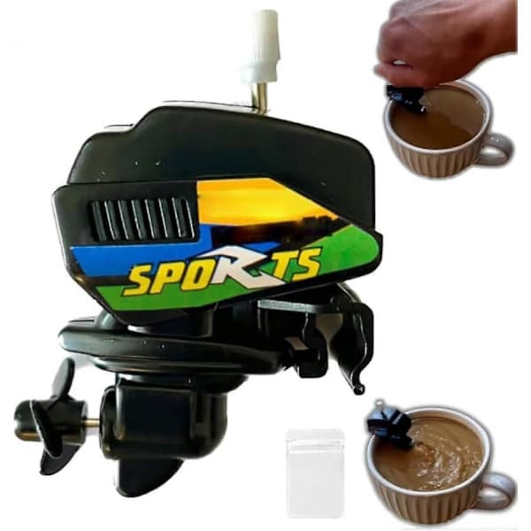 Kaffevisp i form av båtmotor, Kaffevisp med båtmotor, Nyhet Kaffeblandare med båtmotor, Elektrisk Mini Kaffevisp, Kaffevisp Motorbåt 2 st 1pc
