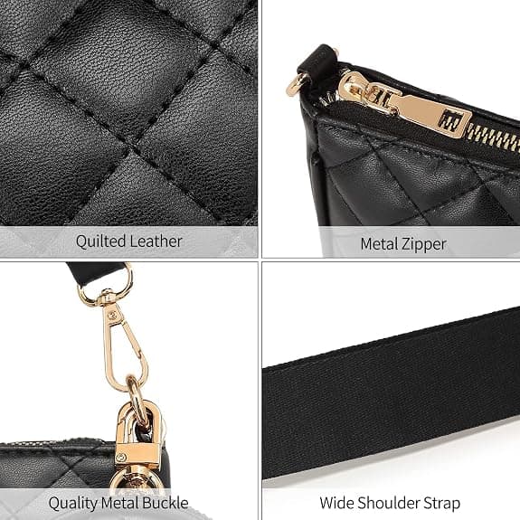 Quiltede små crossbody-tasker til kvinder Læderpung Håndtaske