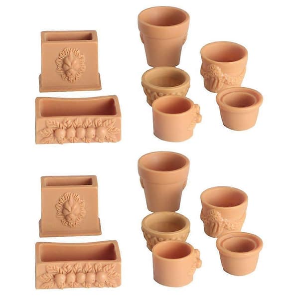 14 stk. dukkehus blomsterpotter dejlige fe havepotter mini skrivebordsdekorationer