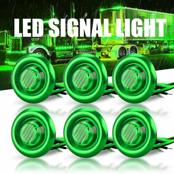 10X 3/4\" 12V LED Markeringslys Lastbil Trailer Rund Side Bullet Indikator
