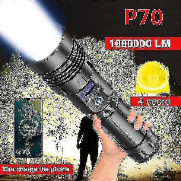 1.000.000 Lumen Super Lys LED Taktisk Lommelygte Genopladelig LED Arbejdslys
