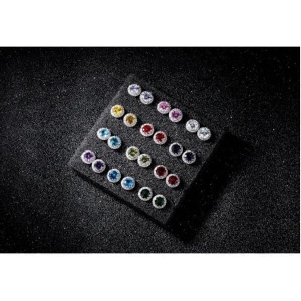 Klassisk Birthstone Örhänge Röd