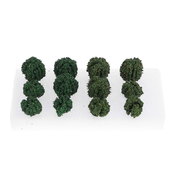 1 æske kunstige buskmodeller, miniature vegetation, sandbordsornamenter