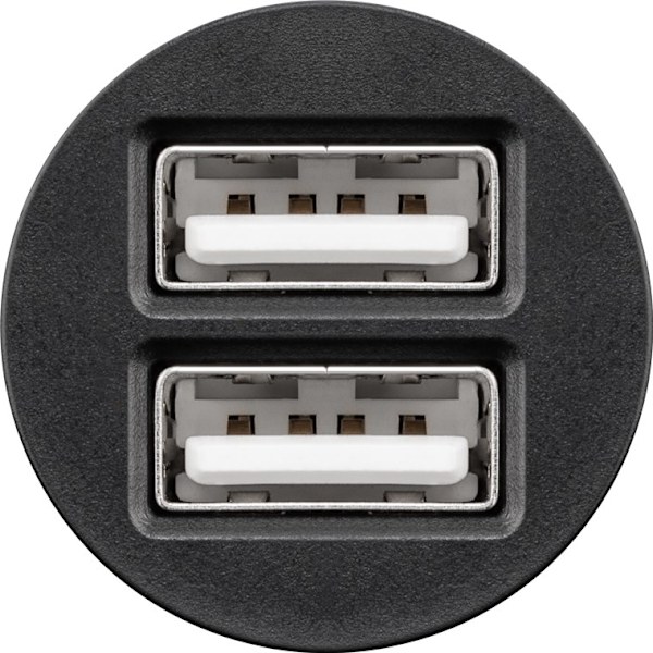 Billaddare, 2 USB portar, 2,4A, svart Ciggladdare, 44177 Goobay svart