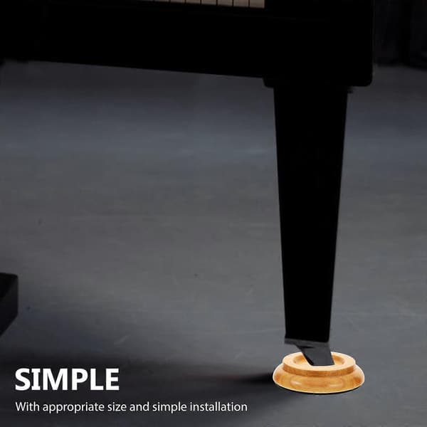 4 stk. pianohjulkopper, pianobensputer, pianobensmatter i tre, gulvbeskyttere