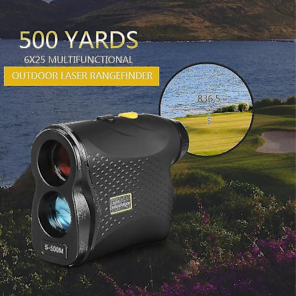 Golfafstandsmåler 500m/600m/900m Digital Jagtmåle-kikkert (Sort)