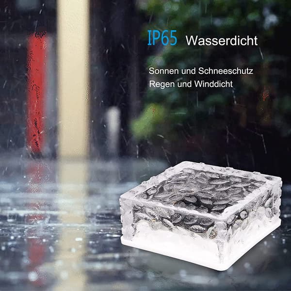 Solcelle murstenslamper, haveindretning: Holdbare glas solcelledrevne LED-indbyggede stibelysning til terrasse, gårdhave, automatisk lyssensor (omgivende