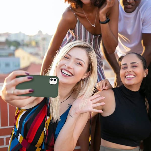 iPhone 11 - Gummibelagt Stöttåligt Silikonskal Grön