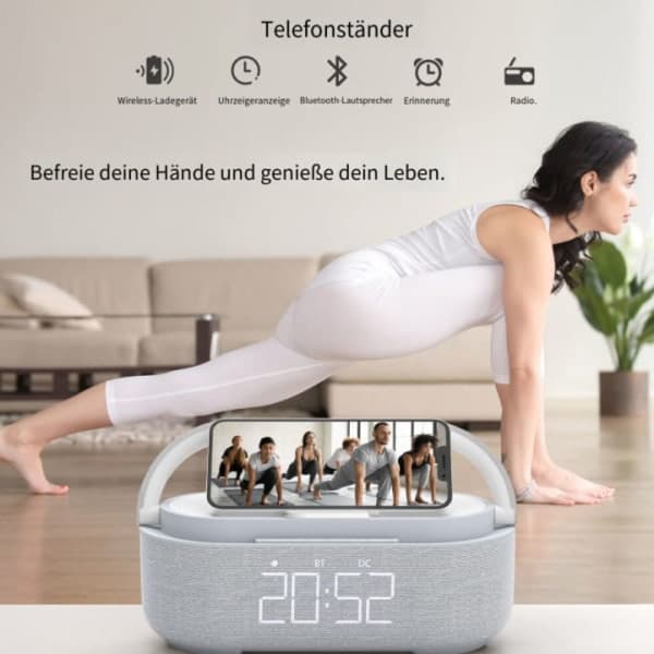 Radiovækkeur Stereo med trådløs oplader