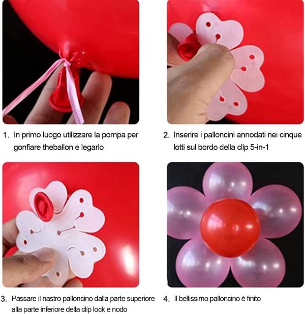 15 stk. Blomsterformede Ballonclips, Blomsterballonforbindelsestilbehør