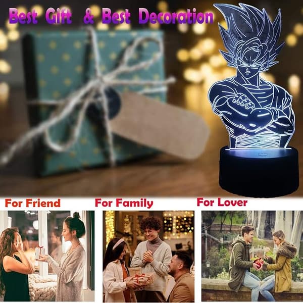 3D syv serier Dragon Ball Kakarot frontlykter LED bordlampe mul