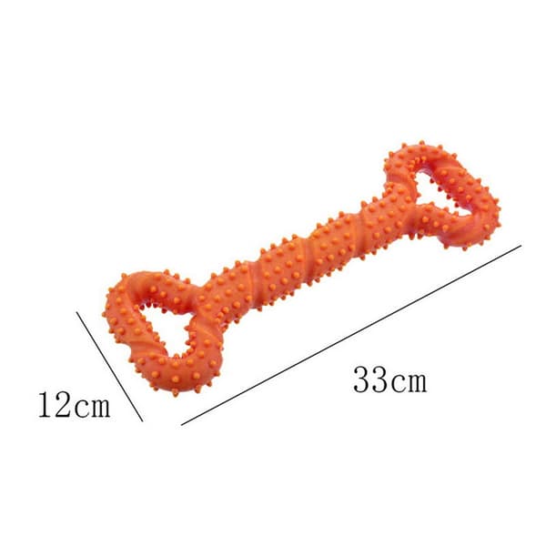 Tuggleksak för hundar, tålig gummi, 33 cm benformad hundleksak valp