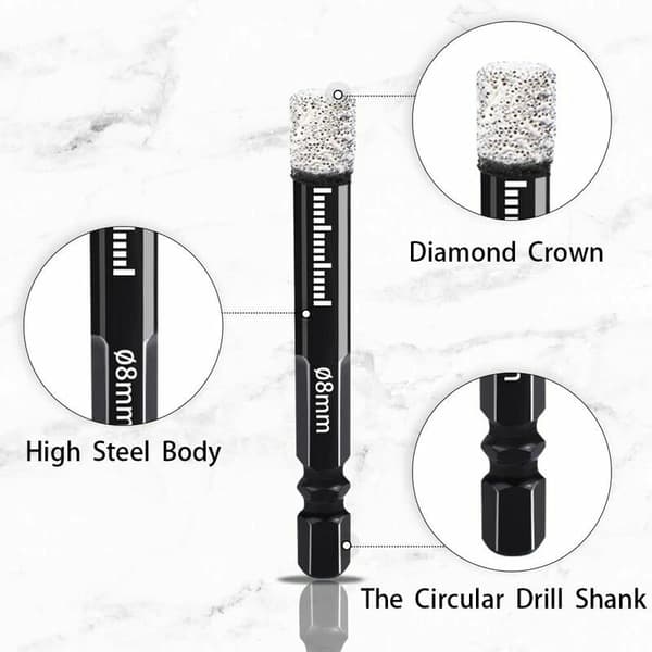 Diamantbor 5mm 6mm 8mm 10mm 12mm Diamantbor med H