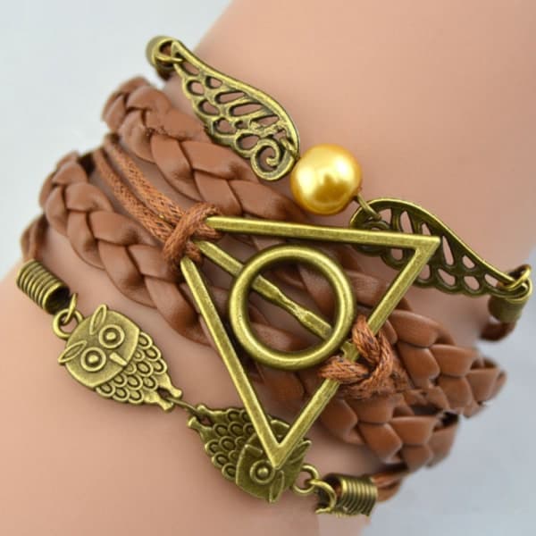 Harry Potter-armbånd - Gullvisdom og Dødstalismanene Brun