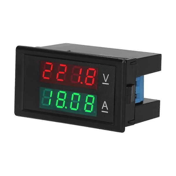 Digital Voltmeter Ammeter Spænding Strøm Tester Måler Volt Amperage Tester Måler Amp Detektor Rød Grøn Dobbelt Display Digital Multimeter