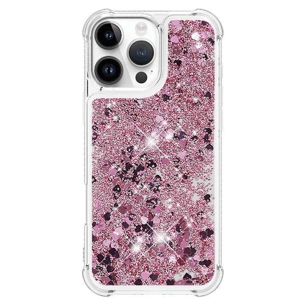 Glitter Bling TPU Case iPhone 16 Pro Roséguld