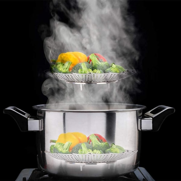 Rostfritt stål Veggie Steamer Korg för matlagning - Vikbar