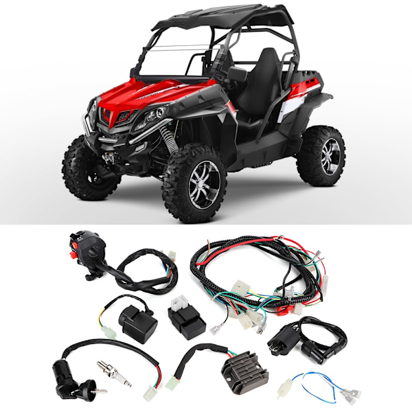 Professionell säkerhetskabelhärva för GY6 4-takts ATV, Uppgraderad multifunktionsbrytare Elektrisk kabelhärva Kabel CDI-monteringstillbehör Kompatibel
