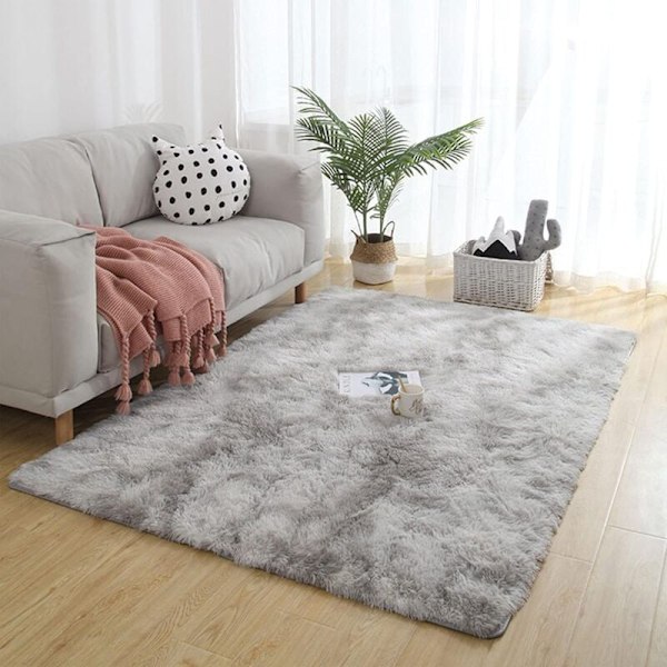 Lyxiga Ultramjuka Mattor för Vardagsrum, Halkfri Fluffig Ryamatta, Elegant Texturerad Matta Lämplig för Sovrum, Barnrum, Barnkammare, Hem