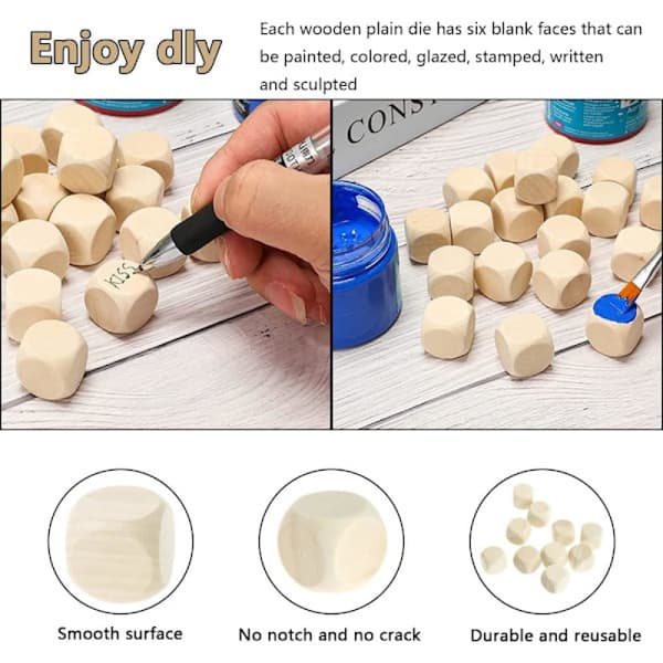DIY Tomme Træterninger - 50 stk (20 mm) A A
