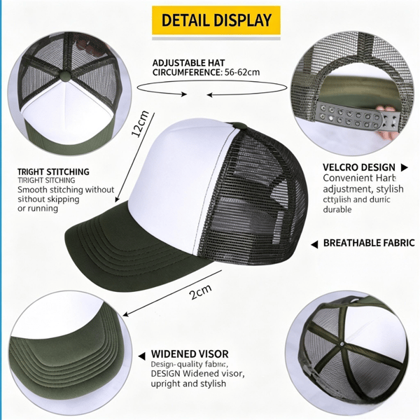 Tegneserie-trykt nettingbaseballcaps, stil 9