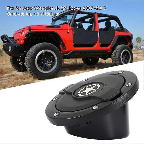 Oljetanklokk Drivstoffpåfyllingsdeksel Stjernestil passer til Jeep Wrangler JK 2/4 dører 2007-2017