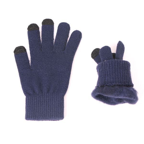 Män och kvinnor stickad mössa set höst vinter förtjockning plysch