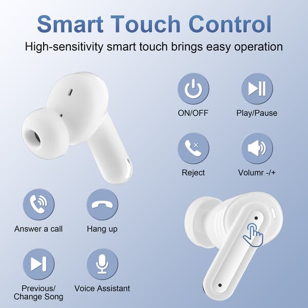 SP99 Trådlösa Bluetooth-hörlurar: Bluetooth 5.4, Pekkontroller, Digital Display, Lång Batteritid, In-Ear Design